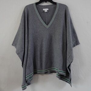 House‎ of Harlow 1960 Gray Knit Poncho Sweater – One Size, Relaxed Fit
